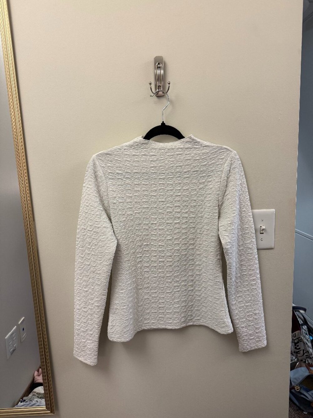 white long sleeve top